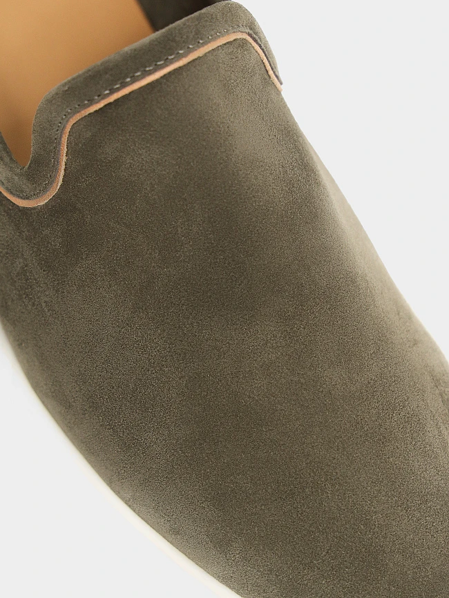 Слипоны мужские летние, цвет хаки, натуральный велюр M1782812 | 5