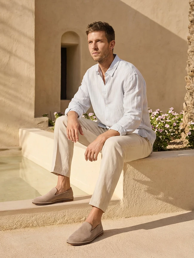 Туфли мужские демисезон; лето;, цвет серый, натуральный спилок M254442 | 3