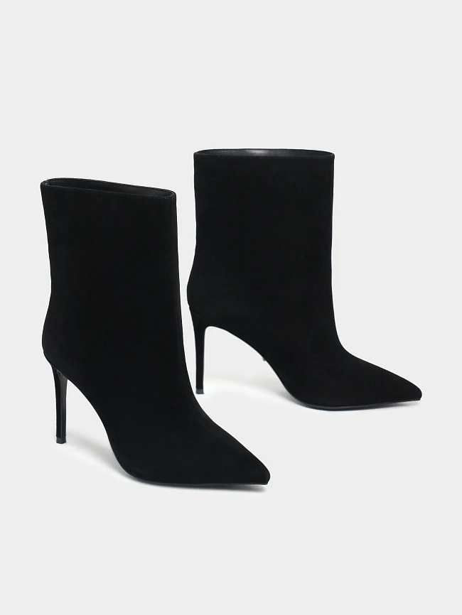 Полусапоги женские демисезонные, цвет черный, натуральный велюр 1820495 | 3