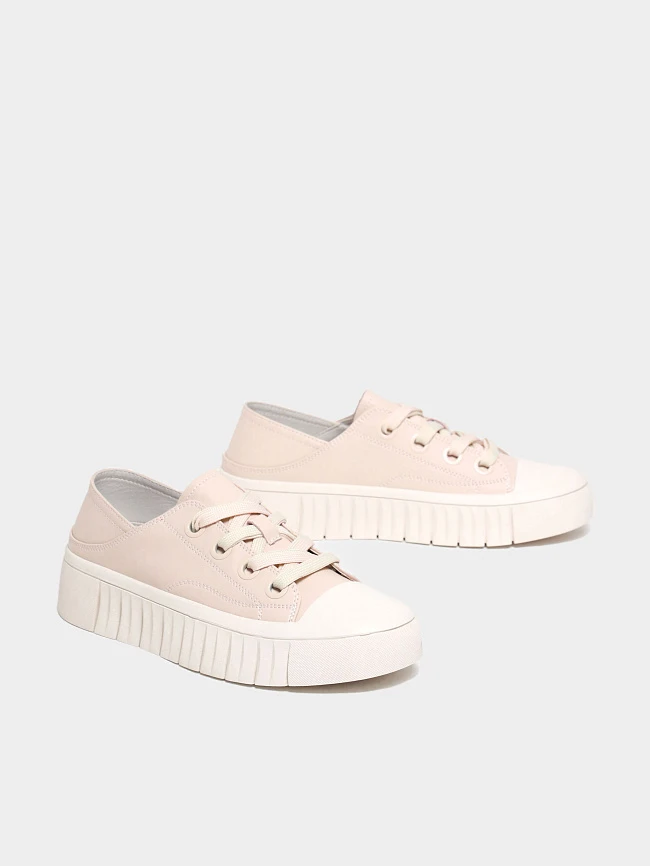 Кеды женские демисезонные, цвет пудровый, натуральная кожа и полимерные материалы 6810013 | 3