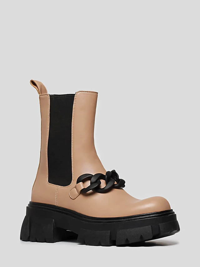 Ботинки 1845916 женские цвет пудровый, искусственная кожа 1845916         | 1