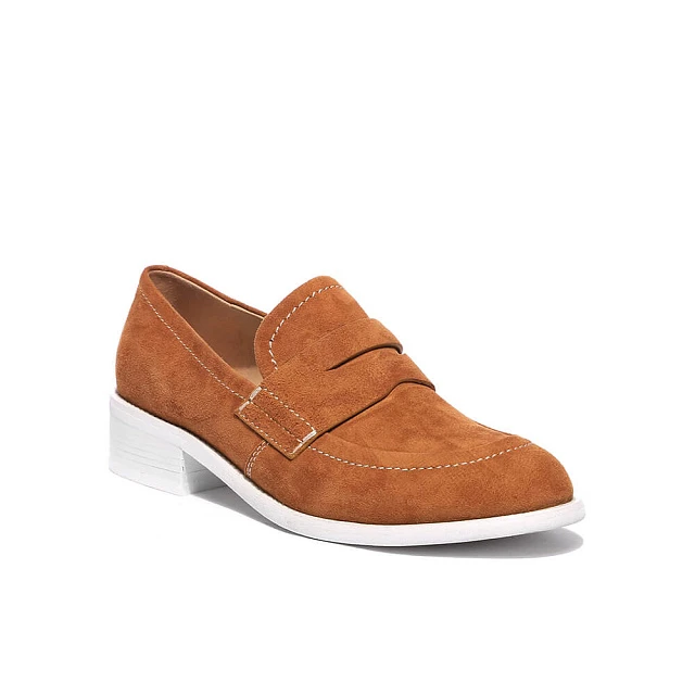 Туфли 942593 женские цвет рыжий, натуральный велюр 942593          | 1