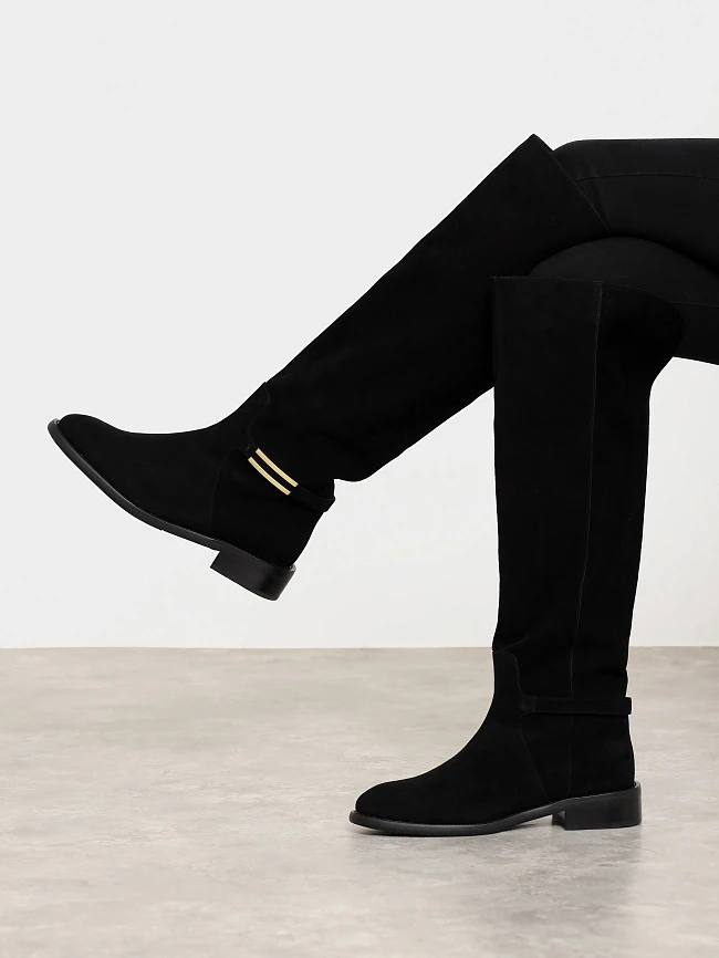 Сапоги женские зимние, цвет черный, натуральный велюр 1494714M | 7