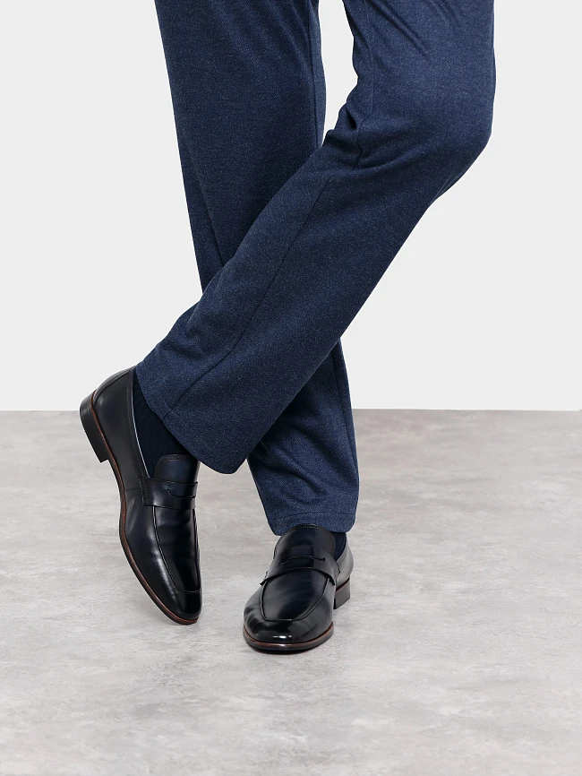 Лоферы мужские всесезонные, цвет синий, натуральная кожа M1023191 | 7