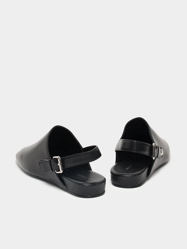 Туфли женские летние, цвет черный, натуральный велюр 1821477 | 4