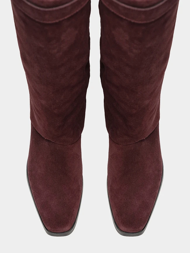 Сапоги женские демисезонные, цвет бордовый, натуральный спилок 7210333 | 5