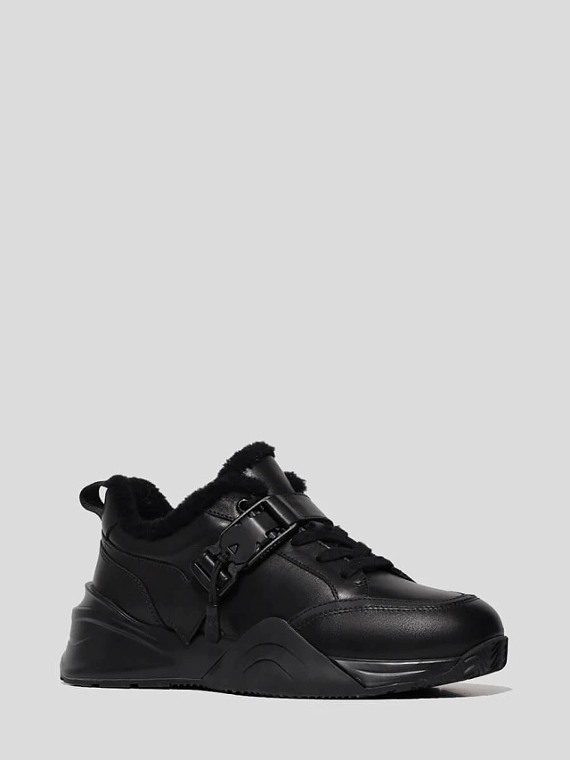 Кроссовки женские зимние, цвет черный, натуральная кожа 1890314M | 1