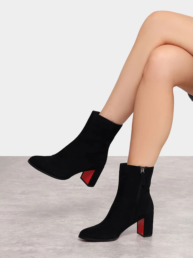 Полусапоги женские демисезонные, цвет черный, натуральный велюр 495611 | 9