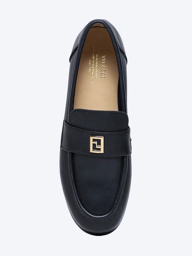 Лоферы женские всесезонные, цвет черный, натуральная кожа и полимерные материалы 7210214 | 4