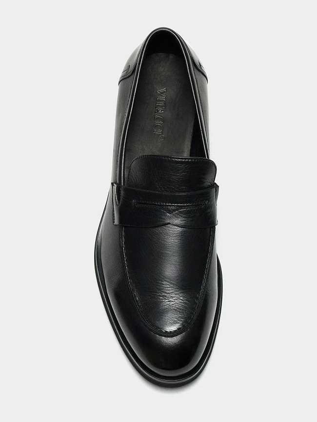 Лоферы мужские всесезонные, цвет черный, натуральная кожа M1023149 | 4