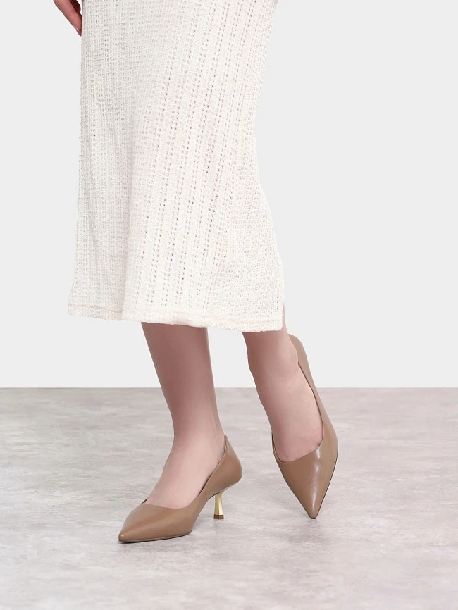 Туфли женские всесезонные, цвет бежевый, натуральная кожа 1494270 | 8