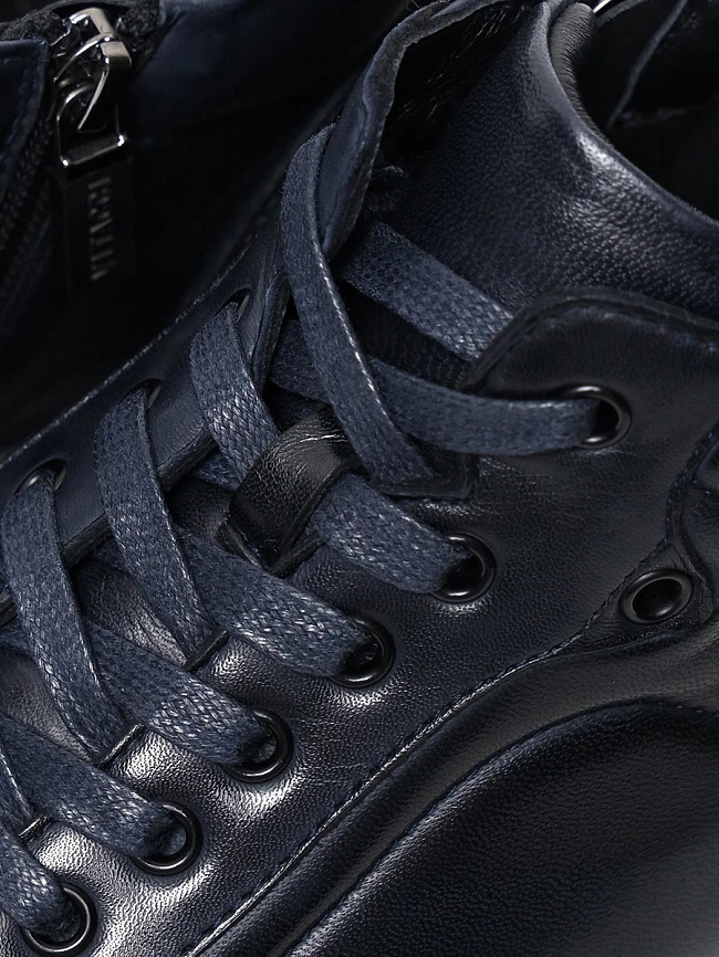 Кроссовки мужские зимние, цвет синий, натуральная кожа M254220M | 5