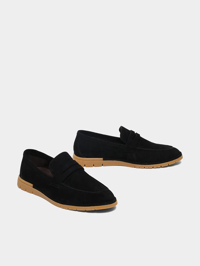 Лоферы женские всесезонные, цвет черный, натуральный велюр 1821571 | 3