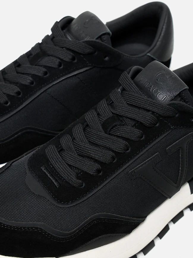 Кроссовки мужские демисезонные, цвет черный, натуральный спилок/текстиль/натуральная кожа M03102 | 6