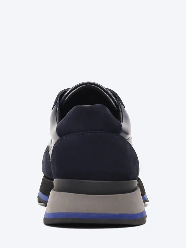 Кроссовки мужские демисезонные, цвет синий, натуральная кожа/натуральный спилок M253923-1 | 5