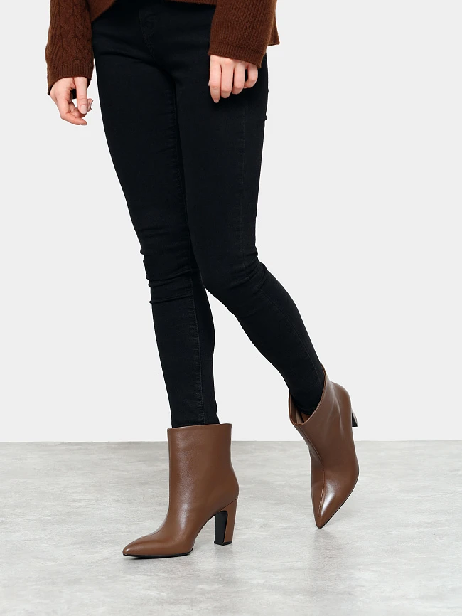 Ботильоны женские всесезонные, цвет мокко, натуральная кожа 497228 | 7