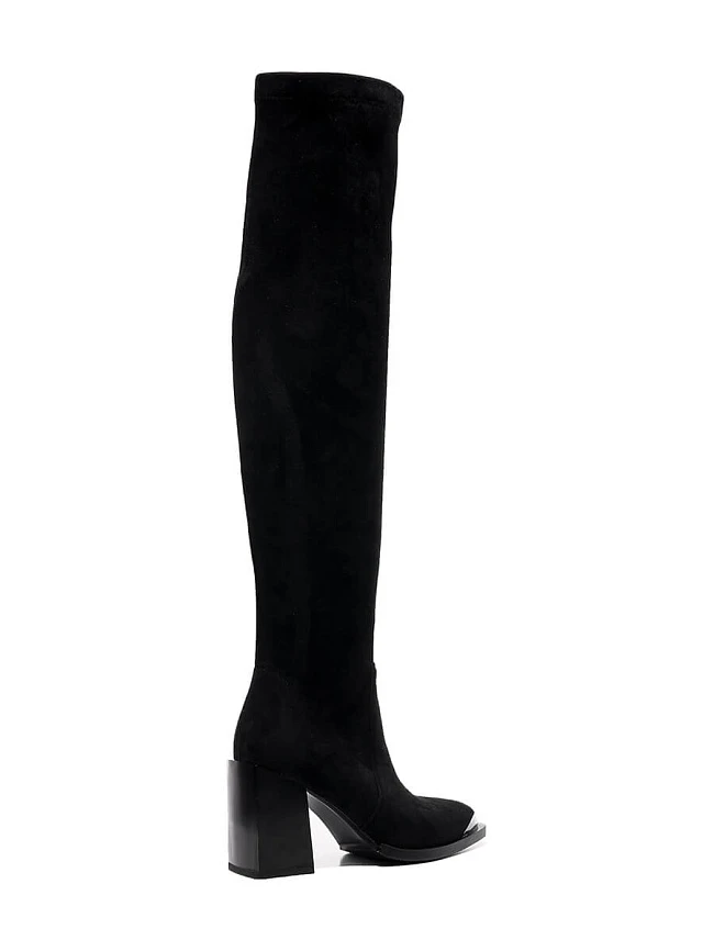 Ботфорты женские демисезонные, цвет черный, искусственный велюр 1844717P2 | 3