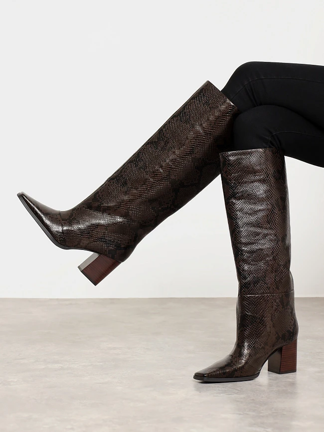 Сапоги женские демисезонные, цвет коричневый, натуральная кожа 1494785 | 7