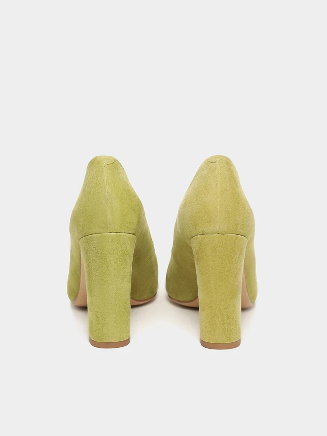 Туфли женские всесезонные, цвет салатовый, натуральный велюр 494534 | 6