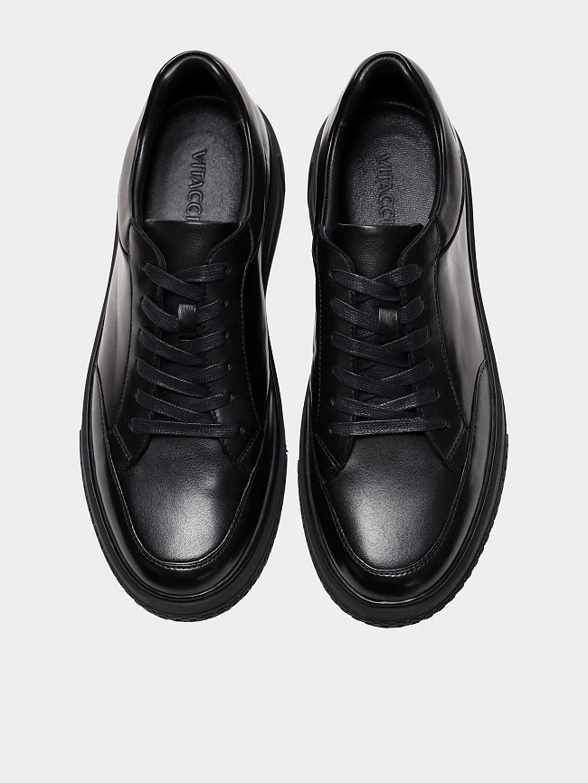 Кроссовки мужские демисезонные, цвет черный, натуральная кожа M254236 | 5