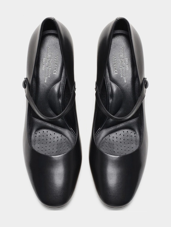 Туфли женские всесезонные, цвет черный, натуральная кожа 497272 | 4