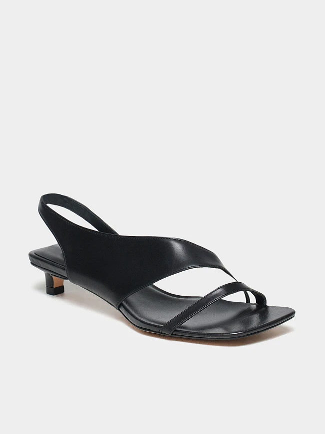 Босоножки женские летние, цвет черный, натуральная кожа 1731367 | 2