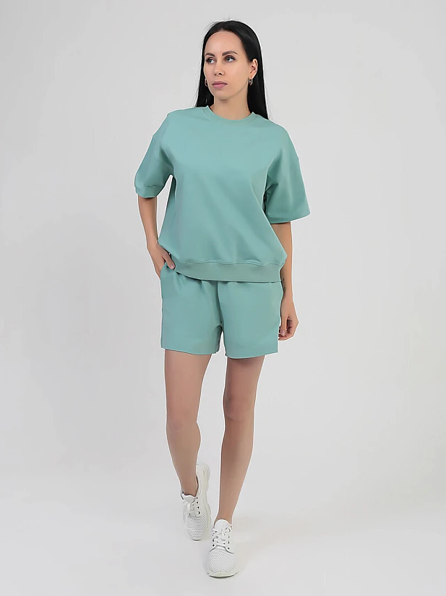 Костюм спортивный (футболка+шорты) женские всесезонные SP0422-18 | 1