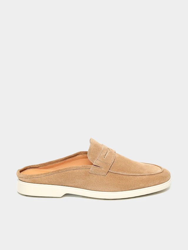 Сабо мужские летние, цвет бежевый, натуральный спилок M801339 | 1