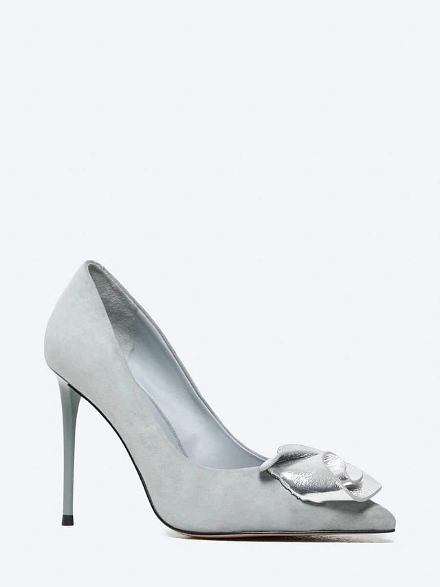 Туфли женские всесезонные, цвет голубой, натуральный велюр 1493383 | 1