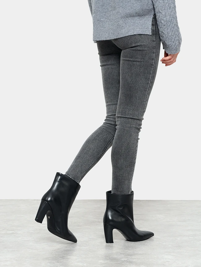 Ботильоны женские всесезонные, цвет черный, натуральная кожа 497227 | 8