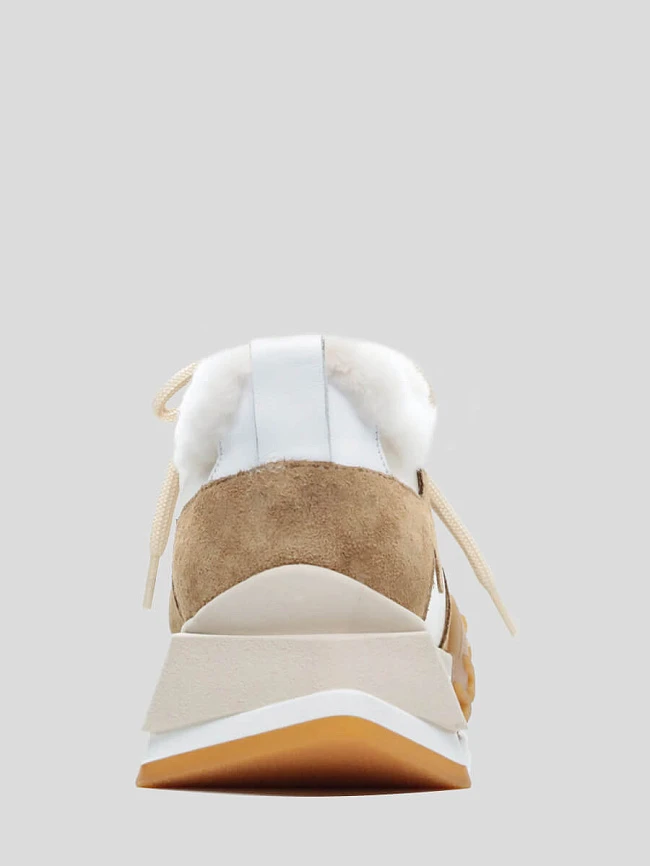 Кроссовки женские зимние, цвет бежевый, натуральная кожа 1221296M | 7