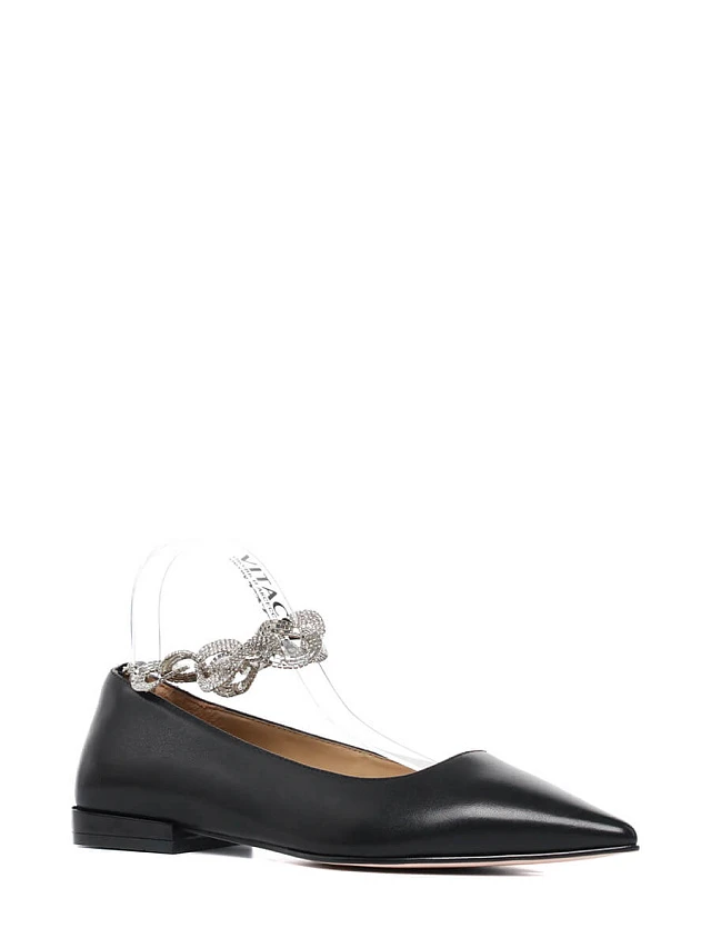 Балетки 641039 женские цвет черный, натуральная кожа 641039          | 1