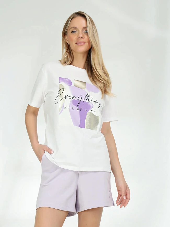 Костюм спортивный (футболка+шорты) женские всесезонные TEset05-17 | 5