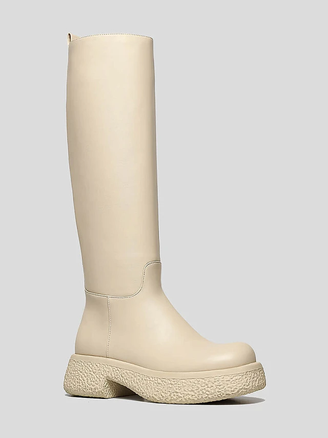 Сапоги 1396672 женские цвет молочный, искусственная кожа 1396672         | 1