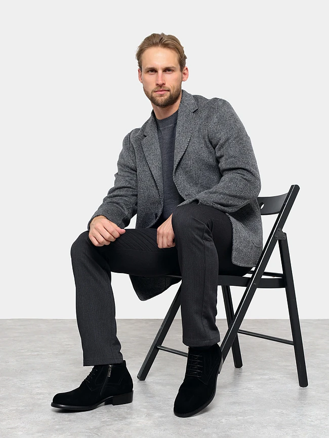 Ботинки мужские зимние, цвет черный, натуральный велюр M1022593M | 10