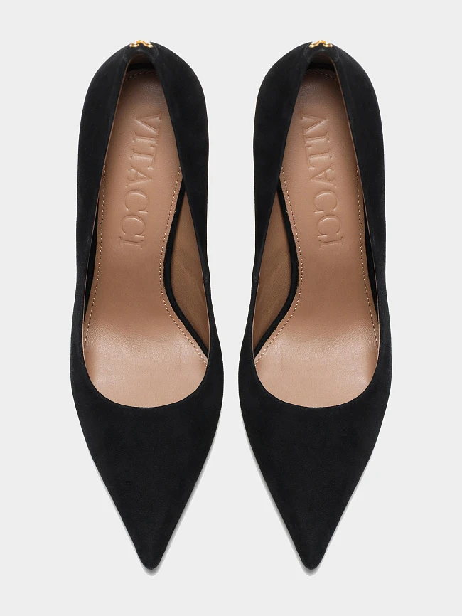 Туфли женские всесезонные, цвет черный, натуральный велюр 1494531 | 5