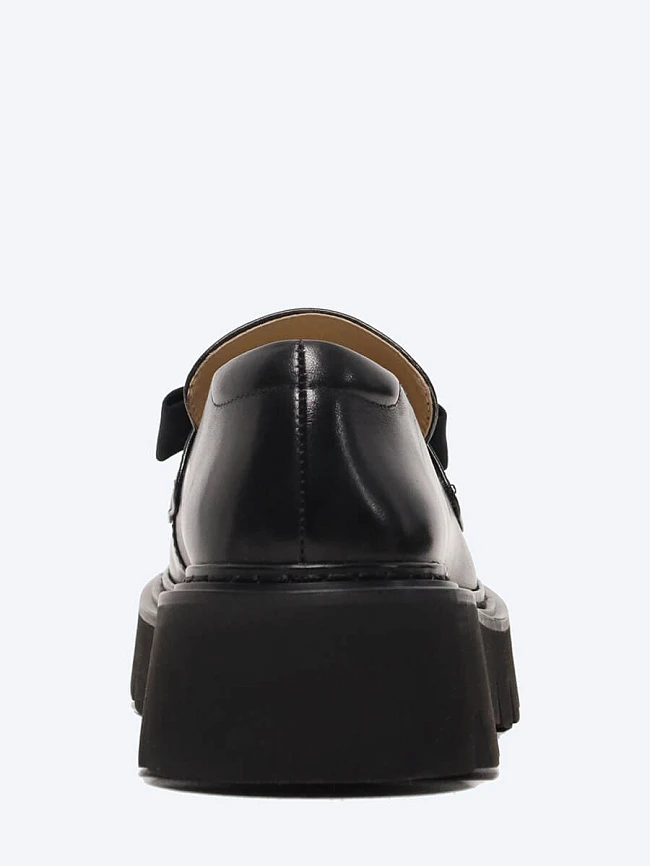 Лоферы женские всесезонные, цвет черный, натуральная кожа 641811 | 5