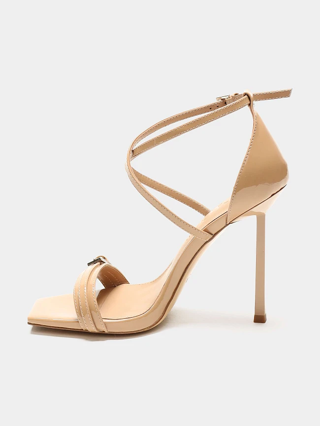 Босоножки женские летние, цвет бежевый, натуральная лаковая кожа 497528 | 9