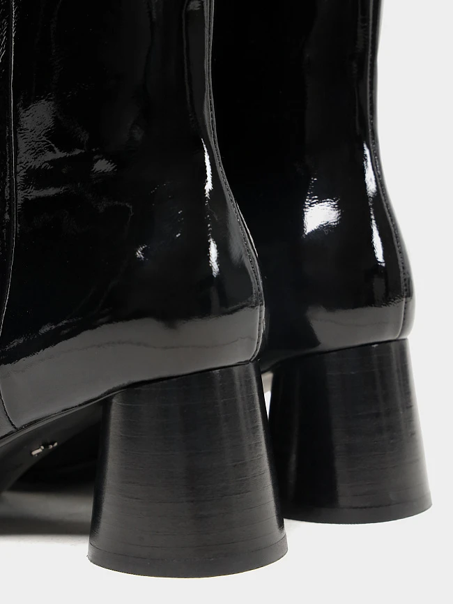 Полусапоги женские всесезонные, цвет черный, натуральный наплак 642222 | 6