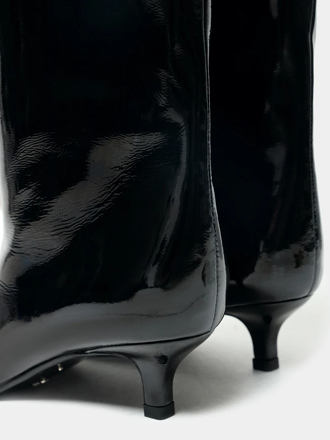 Сапоги женские демисезонные, цвет черный, натуральный наплак 1013760 | 6