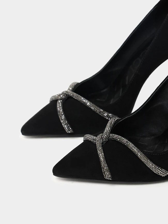 Туфли женские всесезонные, цвет черный, натуральный велюр 1492372P | 7