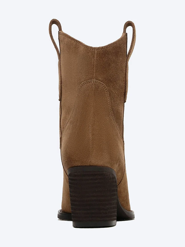 Полусапоги женские демисезонные, цвет коричневый, натуральный спилок 1852729 | 5