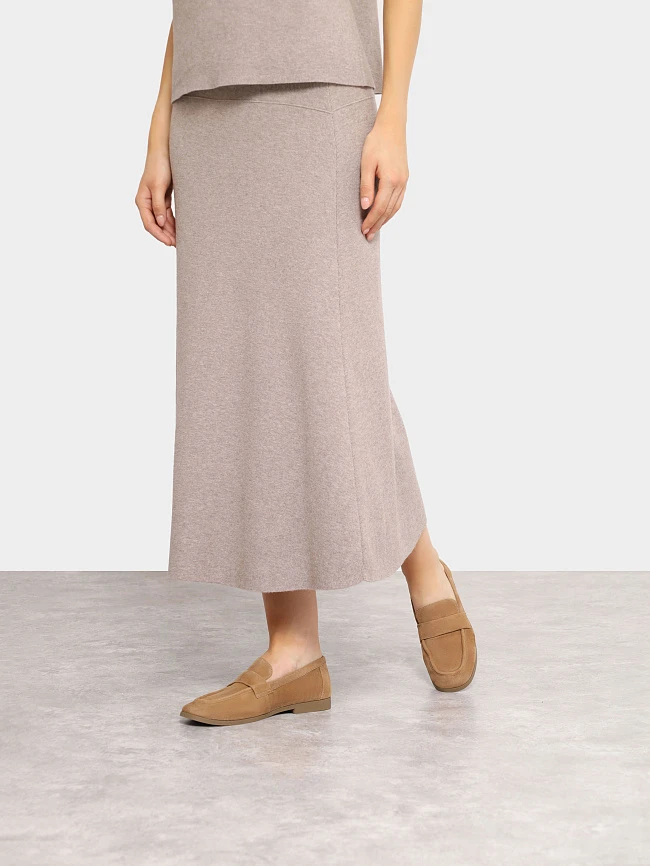 Лоферы женские всесезонные, цвет рыжий, натуральный велюр 3630230 | 7