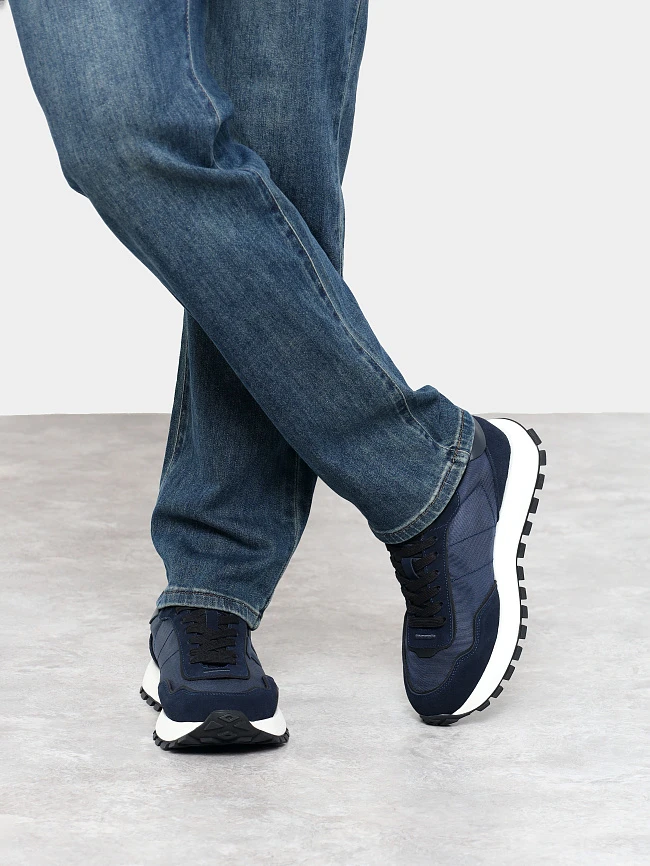 Кроссовки мужские демисезонные, цвет синий, натуральный спилок/текстиль/натуральная кожа M03101 | 9