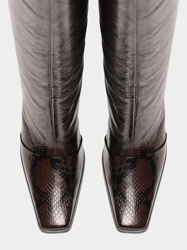 Сапоги женские демисезонные, цвет коричневый, натуральная кожа 1494785 | 4