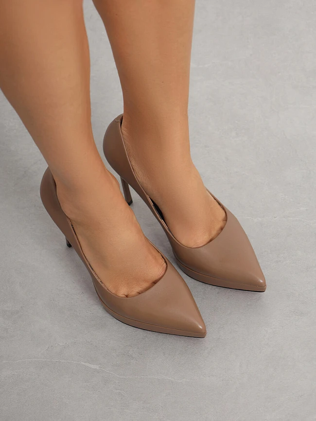 Туфли 496274 женские цвет бежевый, натуральная кожа 496274 | 13