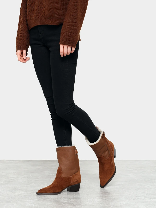 Полусапоги женские зимние, цвет рыжий, натуральный спилок 1731192M | 7