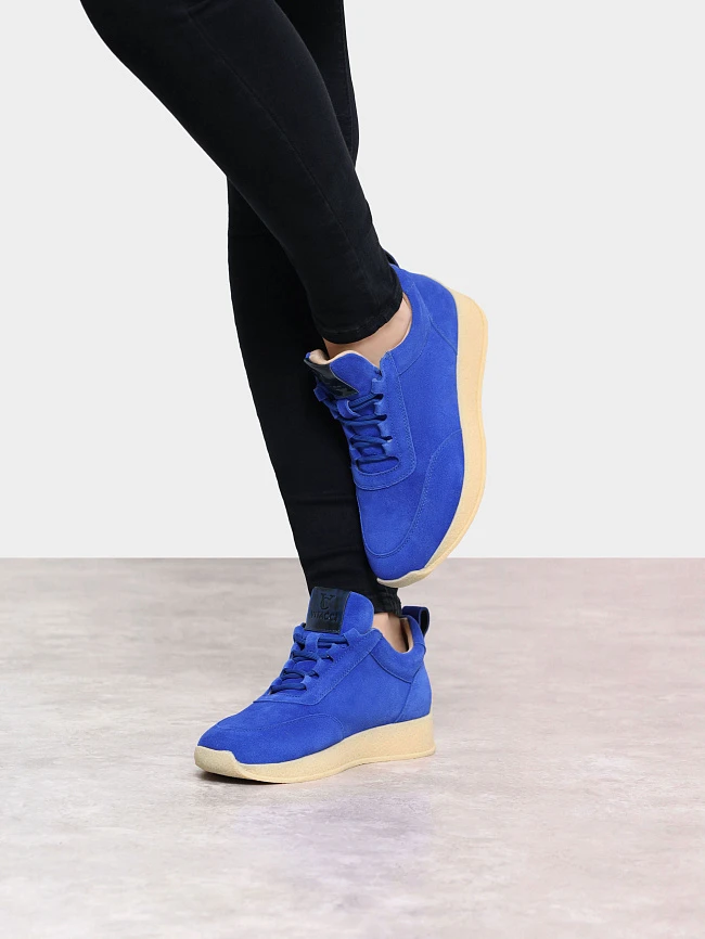 Кроссовки женские демисезонные, цвет синий, натуральный спилок 1780001 | 10