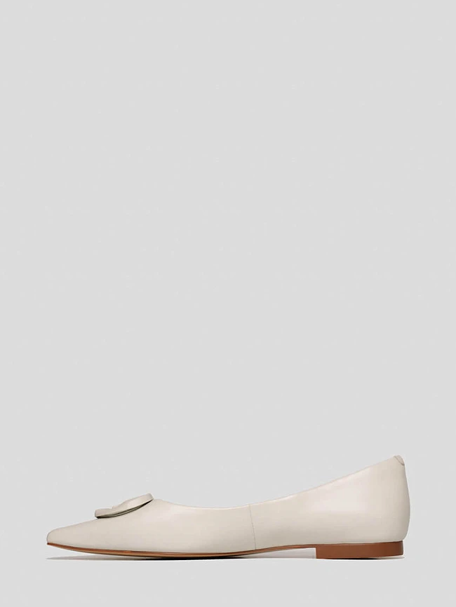 Балетки женские всесезонные, цвет молочный, натуральная кожа 1820019 | 3