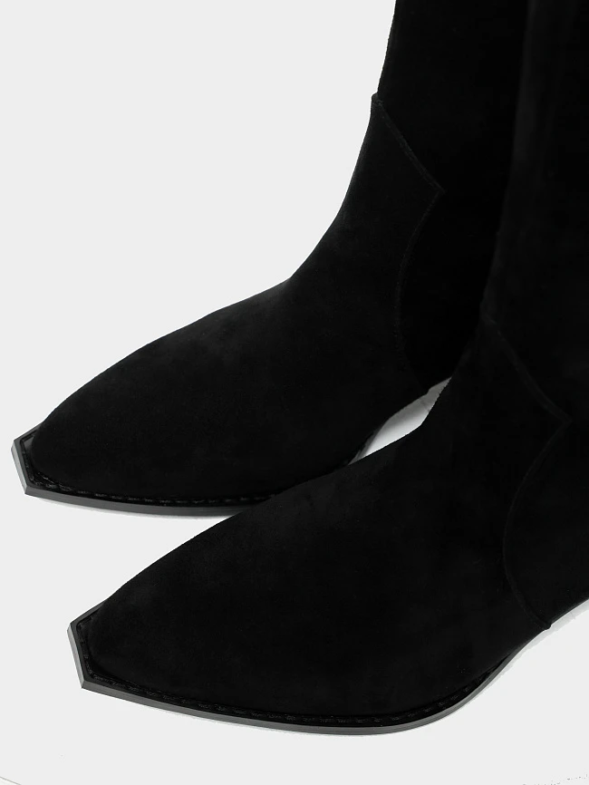 Сапоги женские демисезонные, цвет черный, натуральный спилок 642299 | 6